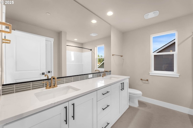 5602 N 93rd Ave Unit Lt205, Camas, WA 98607 - bathroom with double vanity, a shower, and recessed lighting