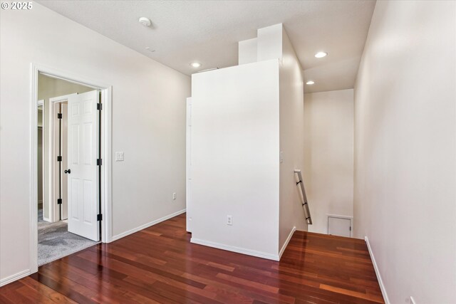 interior space with dark hardwood / wood-style flooring