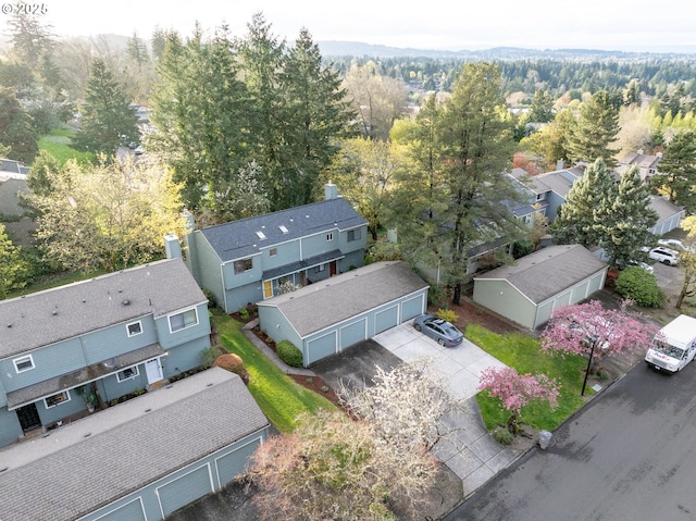 aerial view with a residential view