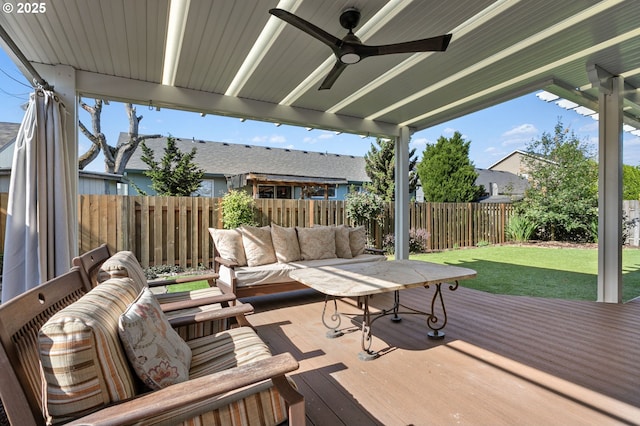 17006 SE 6th St, Vancouver, WA 98684 - deck featuring outdoor lounge area and ceiling fan