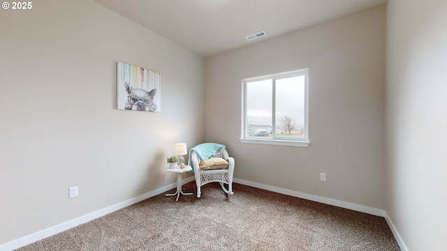 sitting room featuring carpet