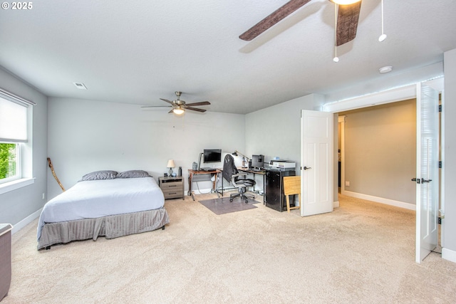 15928 Stables Pl, Oregon City, OR 97045 - bedroom featuring baseboards, visible vents, ceiling fan, and carpet