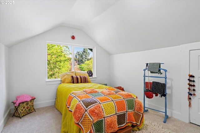 1605 SE 46th Ave, Portland, OR 97215 - carpeted bedroom with lofted ceiling and baseboards