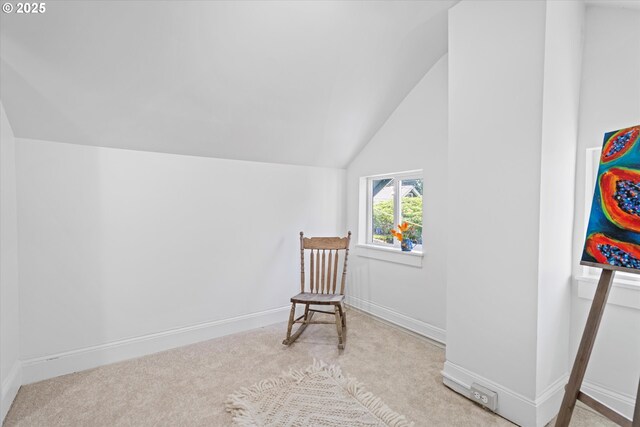 1605 SE 46th Ave, Portland, OR 97215 - unfurnished room with lofted ceiling and carpet floors