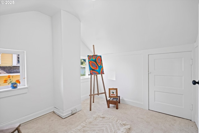 1605 SE 46th Ave, Portland, OR 97215 - additional living space with vaulted ceiling and carpet