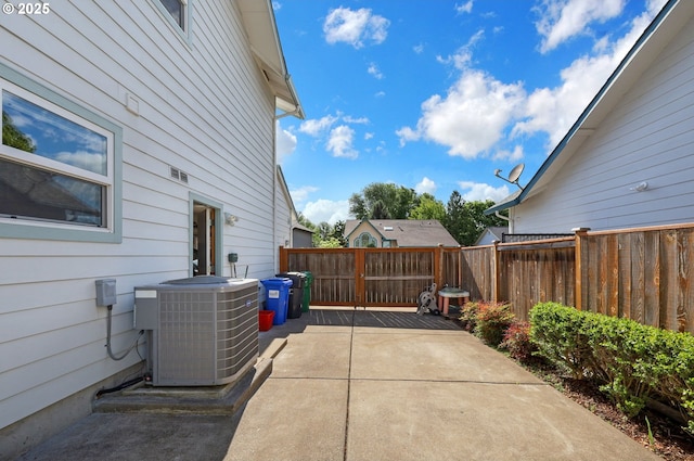 4095 Eddystone Pl, Eugene, OR 97404 - view of patio / terrace featuring cooling unit and a fenced backyard