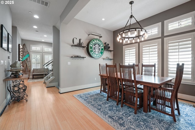 10155 SW Morrison St, Portland, OR 97225 - dining area featuring a chandelier, recessed lighting, and light wood-style floors