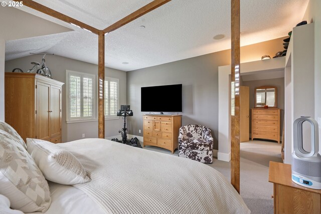 10155 SW Morrison St, Portland, OR 97225 - bedroom with carpet floors, a textured ceiling, and vaulted ceiling