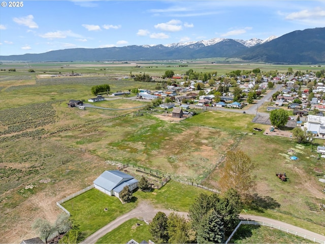 710 School St, Haines, OR 97833 - aerial view of property and surrounding area with mountains and rural landscape