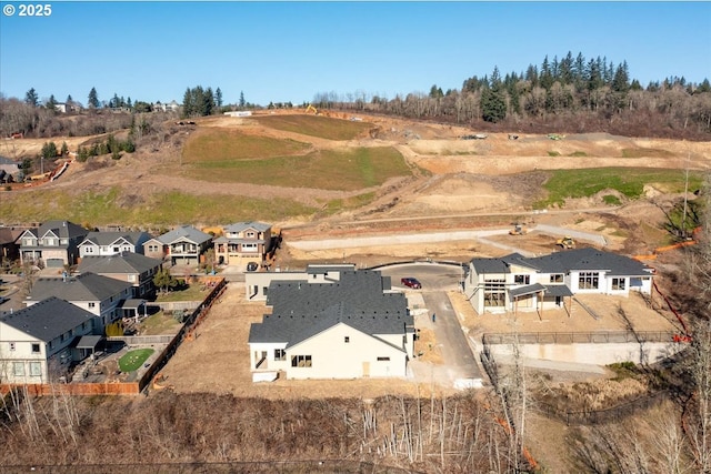 aerial view with a residential view