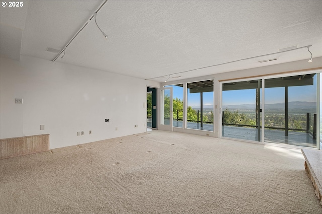 carpeted spare room featuring a textured ceiling