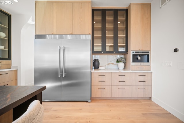 5100 S St, Washougal, WA 98671 - kitchen featuring visible vents, light brown cabinetry, and stainless steel appliances