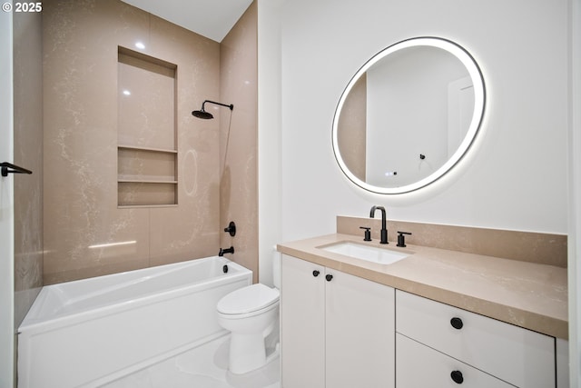 5100 S St, Washougal, WA 98671 - full bathroom featuring toilet, bathing tub / shower combination, and vanity