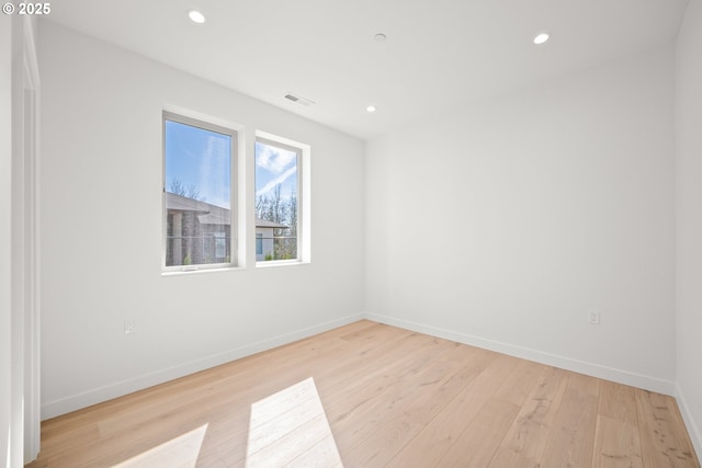 5100 S St, Washougal, WA 98671 - spare room featuring recessed lighting, baseboards, light wood-type flooring, and visible vents