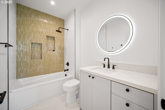 5100 S St, Washougal, WA 98671 - full bathroom with vanity, toilet, and tub / shower combination