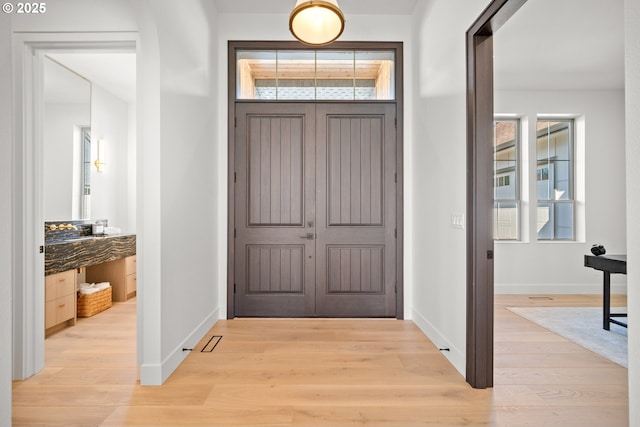 5100 S St, Washougal, WA 98671 - entryway with baseboards, a wealth of natural light, and light wood-style floors