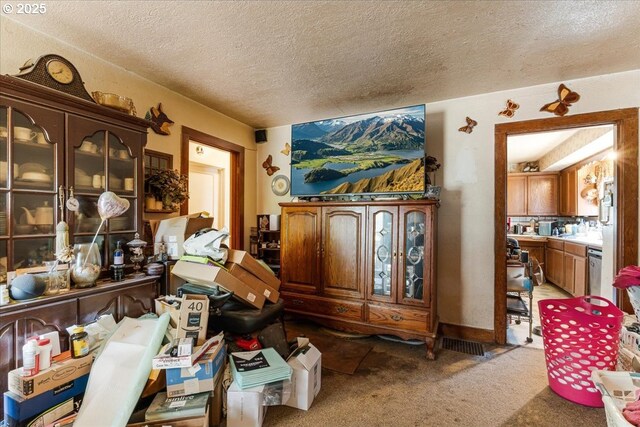 270 SW 173rd Ave, Beaverton, OR 97006 - living room featuring light colored carpet and a textured ceiling
