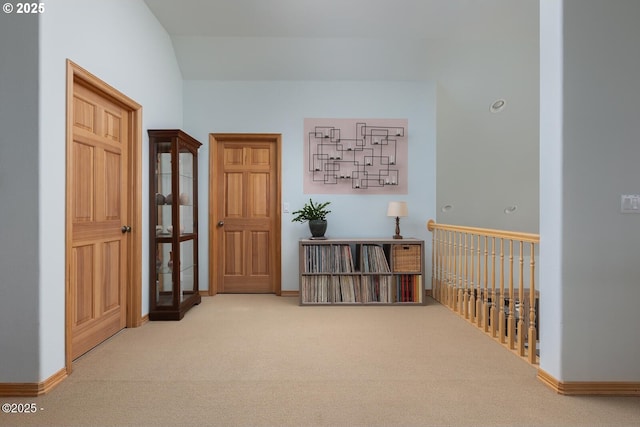 5340 Haystack Dr, Neskowin, OR 97149 - corridor with carpet floors and lofted ceiling