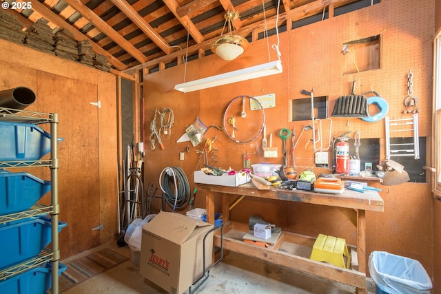 interior space with concrete floors