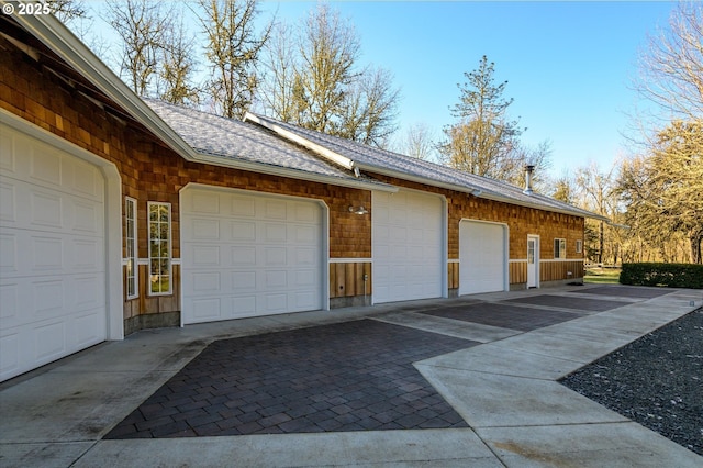 view of garage