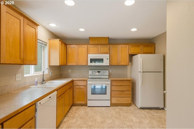 59546 Catarin St, Saint Helens, OR 97051 - kitchen with white appliances, light countertops, and recessed lighting