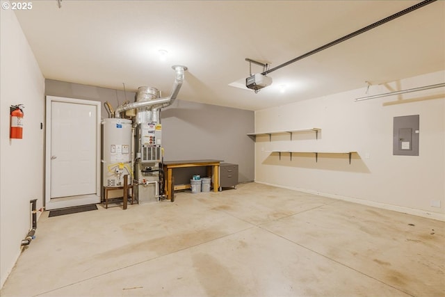 59546 Catarin St, Saint Helens, OR 97051 - garage with electric panel, water heater, and a garage door opener