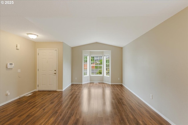 59546 Catarin St, Saint Helens, OR 97051 - unfurnished room with dark wood-style flooring and vaulted ceiling