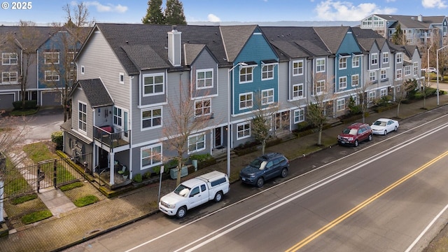 aerial view featuring a residential view