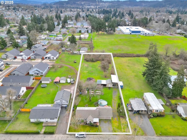 aerial view with a residential view