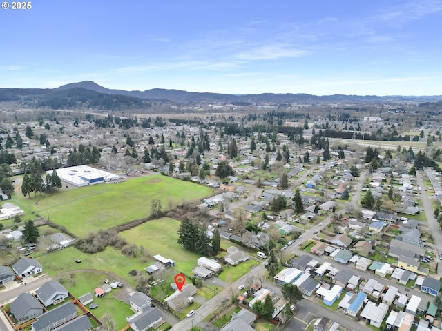 aerial view with a residential view and a mountain view