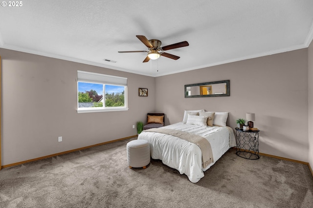 13306 NE 92nd St, Vancouver, WA 98682 - carpeted bedroom featuring baseboards, crown molding, and a ceiling fan