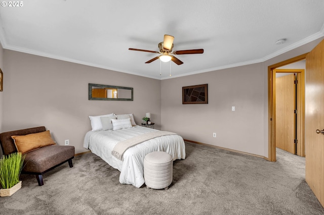 13306 NE 92nd St, Vancouver, WA 98682 - carpeted bedroom featuring crown molding, baseboards, and ceiling fan