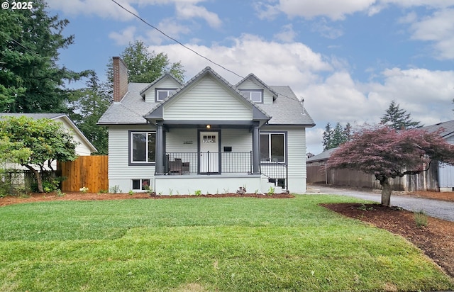 14127 SE Center St, Portland, OR 97236 - bungalow-style house with a porch, a chimney, and roof with shingles