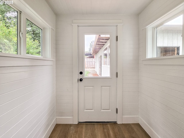 14127 SE Center St, Portland, OR 97236 - doorway to outside featuring dark wood-style flooring and healthy amount of natural light