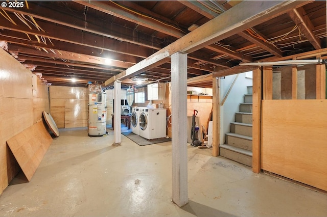 2906 SW Spring Garden St, Portland, OR 97219 - below grade area with secured water heater, independent washer and dryer, and stairway