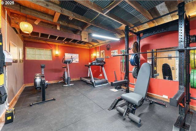 2906 SW Spring Garden St, Portland, OR 97219 - workout area with baseboards and a garage