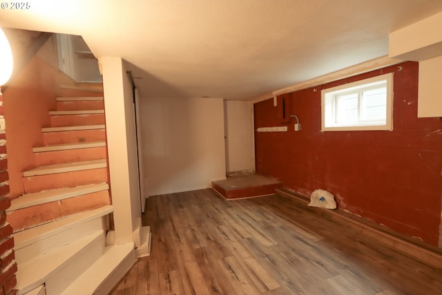 780 N 10th St, Coos Bay, OR 97420 - below grade area with wood finished floors and stairs