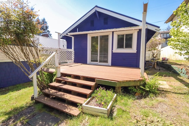 780 N 10th St, Coos Bay, OR 97420 - rear view of property featuring fence and a wooden deck