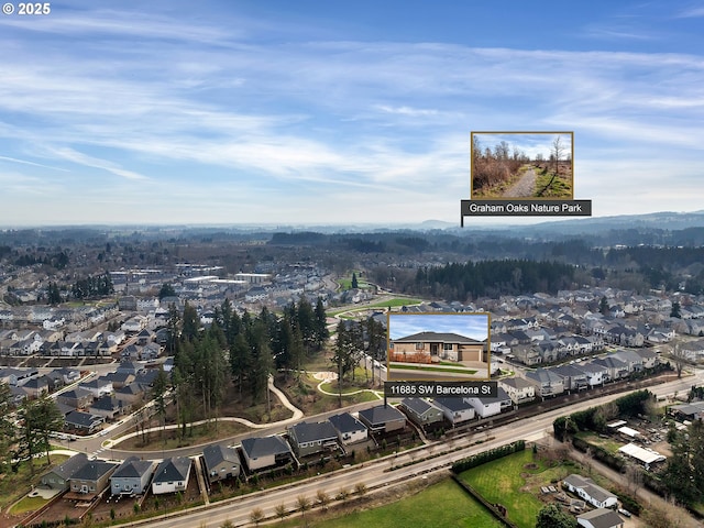aerial view featuring a residential view
