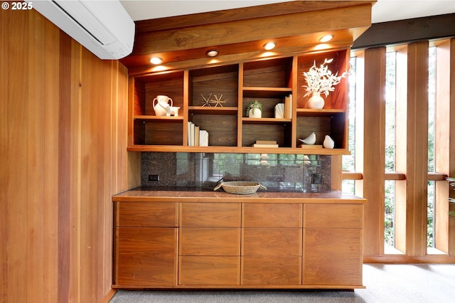450 Horizon Rd, Eugene, OR 97405 - bar with light carpet and a wall mounted air conditioner