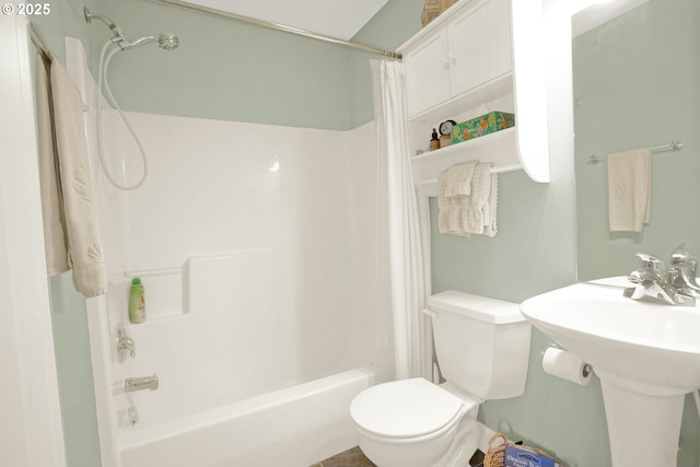 2146 NW Jetty Ave, Lincoln City, OR 97367 - bathroom with toilet and shower / bath combination with curtain