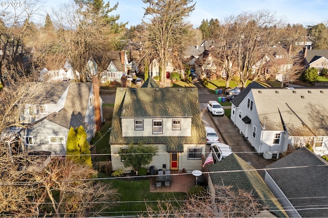 bird's eye view with a residential view