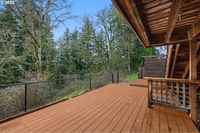 wooden terrace with stairway