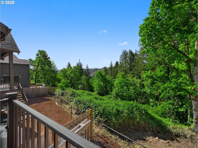 view of yard with fence