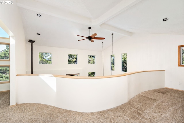 interior space with a ceiling fan