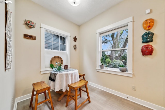 dining room featuring baseboards and wood finished floors