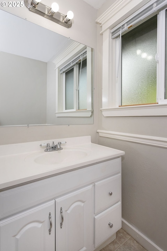 bathroom featuring vanity and tile patterned floors