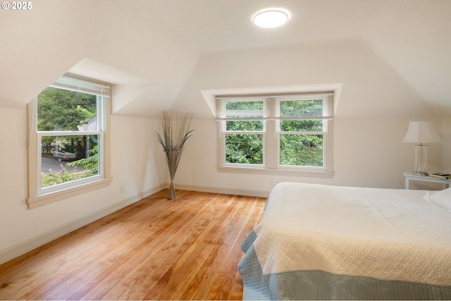 54 W 31st Ave, Eugene, OR 97405 - bedroom with lofted ceiling, light wood-style flooring, and multiple windows