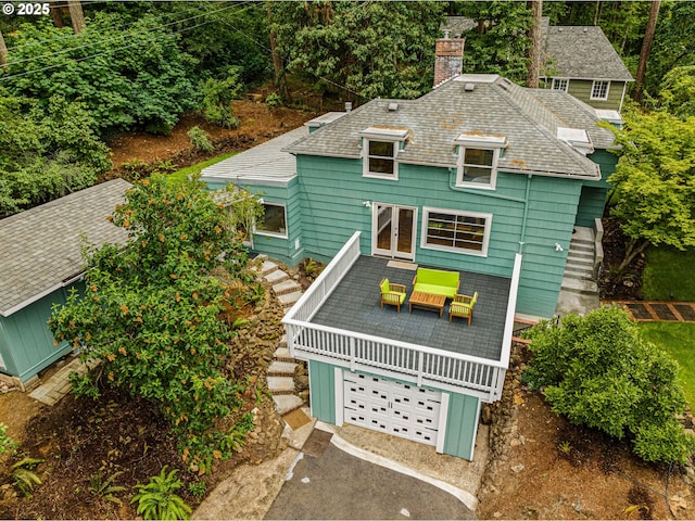 54 W 31st Ave, Eugene, OR 97405 - view of front of property with a chimney, french doors, and a shingled roof