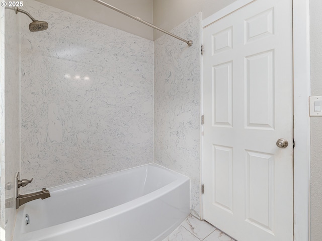 11421 SE Pardee St, Portland, OR 97266 - full bathroom featuring marble look tiles